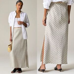 NWT J CREW New Gwyneth slip skirt in striped linen